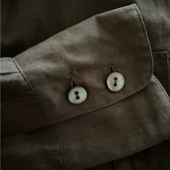 Beautiful Y2K Chocolate Brown | Sheer Button Down | Lapel Collar | Size EU 40 - Picture 4 of 11